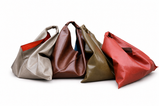 the triangle tote in pomegranate