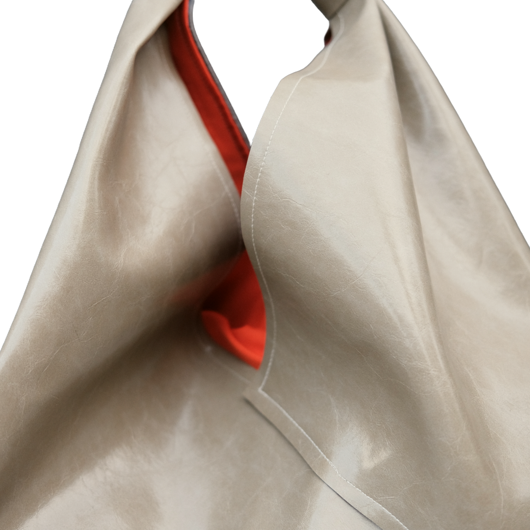 the triangle tote in greige