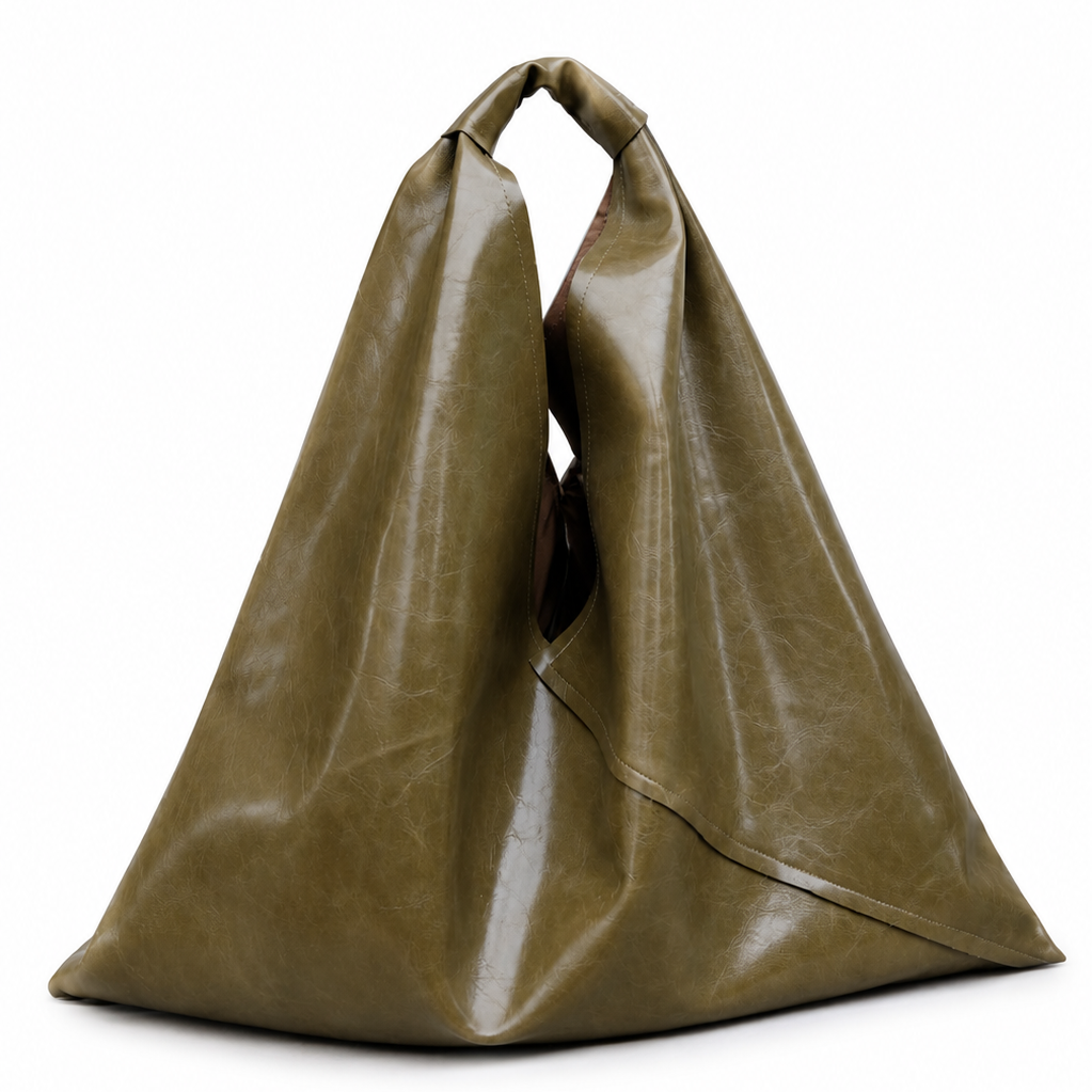 the triangle tote in moss