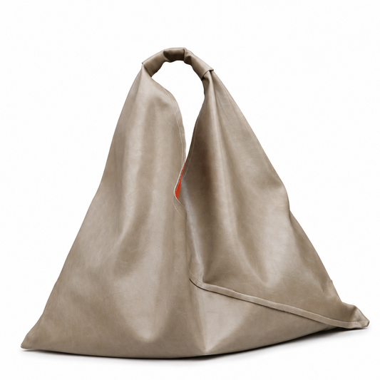the triangle tote in greige